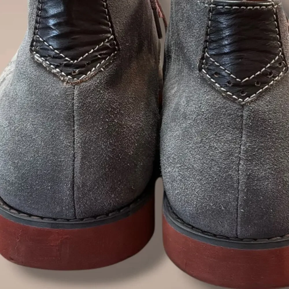 Men's SIze 10.5M JOHNSTON & MURPHY Gray Oiled Suede 
